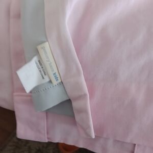 2 Pottery Barn Kids Pink and White Black Out Curtain Panels